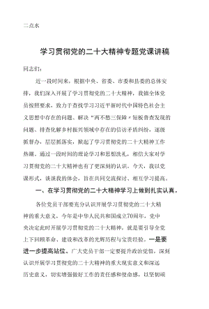 学习贯彻党的二十大精神专题党课讲稿 (2).docx