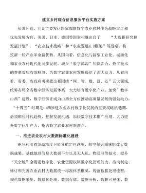 建立乡村综合信息服务平台实施方案.docx
