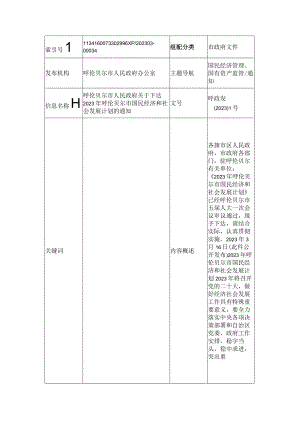 2023年呼伦贝尔市国民经济和社会发展计划.docx