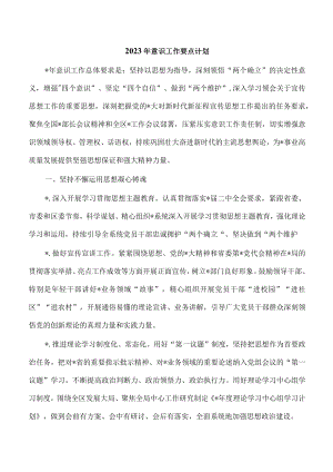 2023年意识工作要点计划.docx