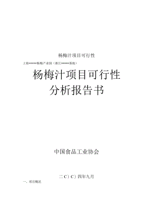 杨梅汁项目可行性.docx