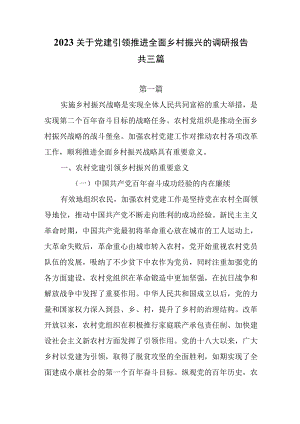 2023关于党建引领推进全面乡村振兴的调研报告共3篇.docx