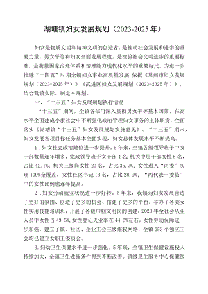 湖塘镇妇女发展规划2021-2025年.docx