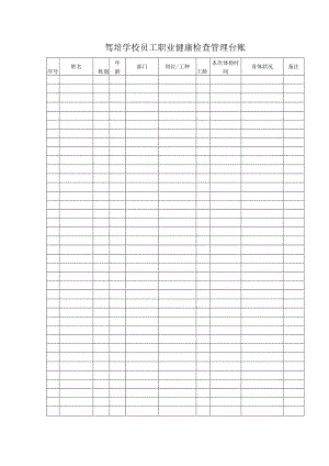 驾培学校员工职业健康检查管理台账.docx