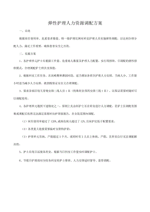 弹性护理人力资源调配方案.docx