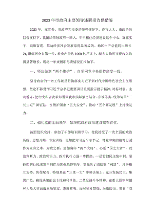 2023年市政府主要领导述职报告供借鉴.docx