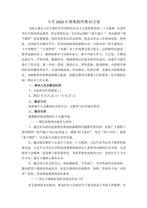 小学2023年暑期教师集训方案.docx
