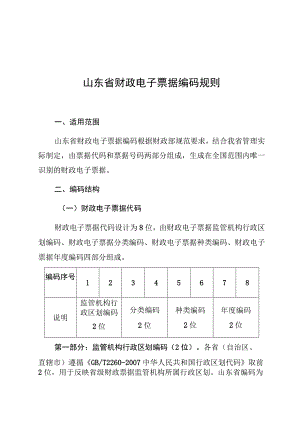 山东省财政电子票据编码规则.docx