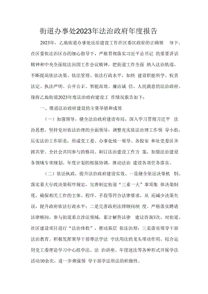 街道办事处2023年法治政府年度报告.docx