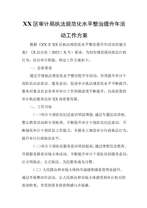 XX区审计局执法规范化水平整治提升年活动工作方案.docx