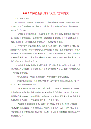 2023年保险业务员的个人工作计划范文.docx