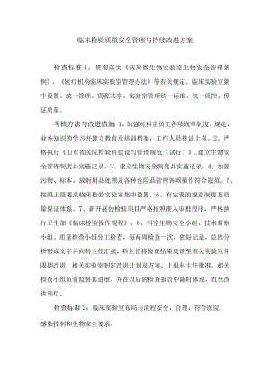 临床检验质量安全管理与持续改进方案.docx