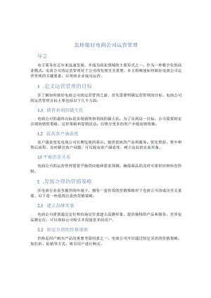 怎样做好电商公司运营管理.docx