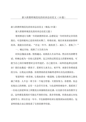 新入职教师规范化的培训总结范文（19篇）.docx