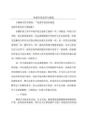 电商年度总结与规划.docx
