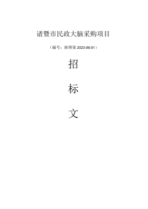 诸暨市民政大脑采购项目 -招标文件.docx