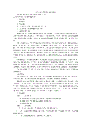 五四青年节的团日活动策划总结.docx