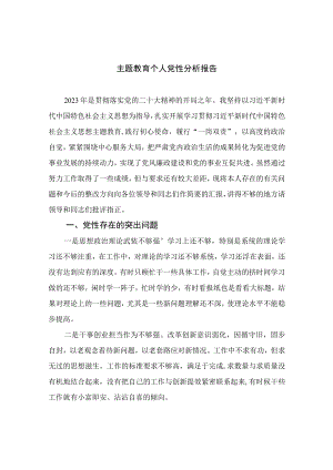 2023主题教育个人党性分析报告（共10篇）.docx