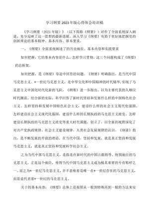 学习纲要2023年版心得体会培训稿.docx