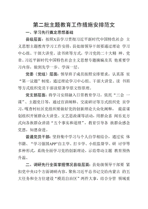第二批次主题教育工作措施安排计划.docx
