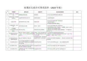 宿豫区行政许可事项清单（2023年版）〉.docx