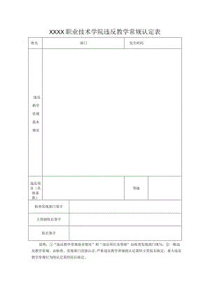 职业技术学院违反教学常规认定表.docx