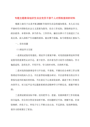 专题主题教育组织生活会党员干部个人对照检查剖析材料.docx