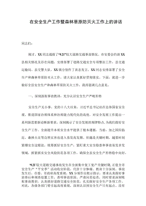 在安全生产工作暨森林草原防灭火工作上的讲话.docx