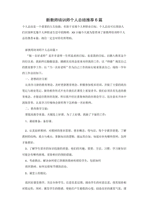 新教师培训师个人总结推荐6篇.docx
