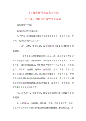 项目推进缓慢表态发言六篇.docx