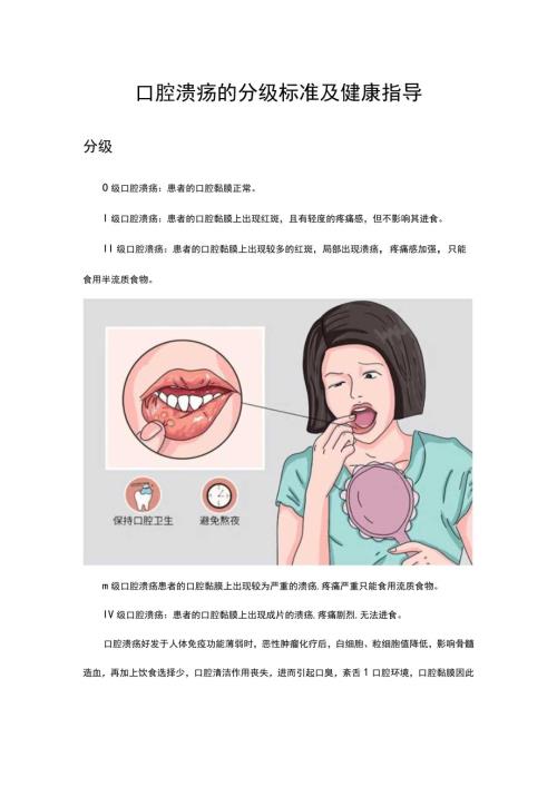 口腔溃疡的分级标准及健康指导.docx