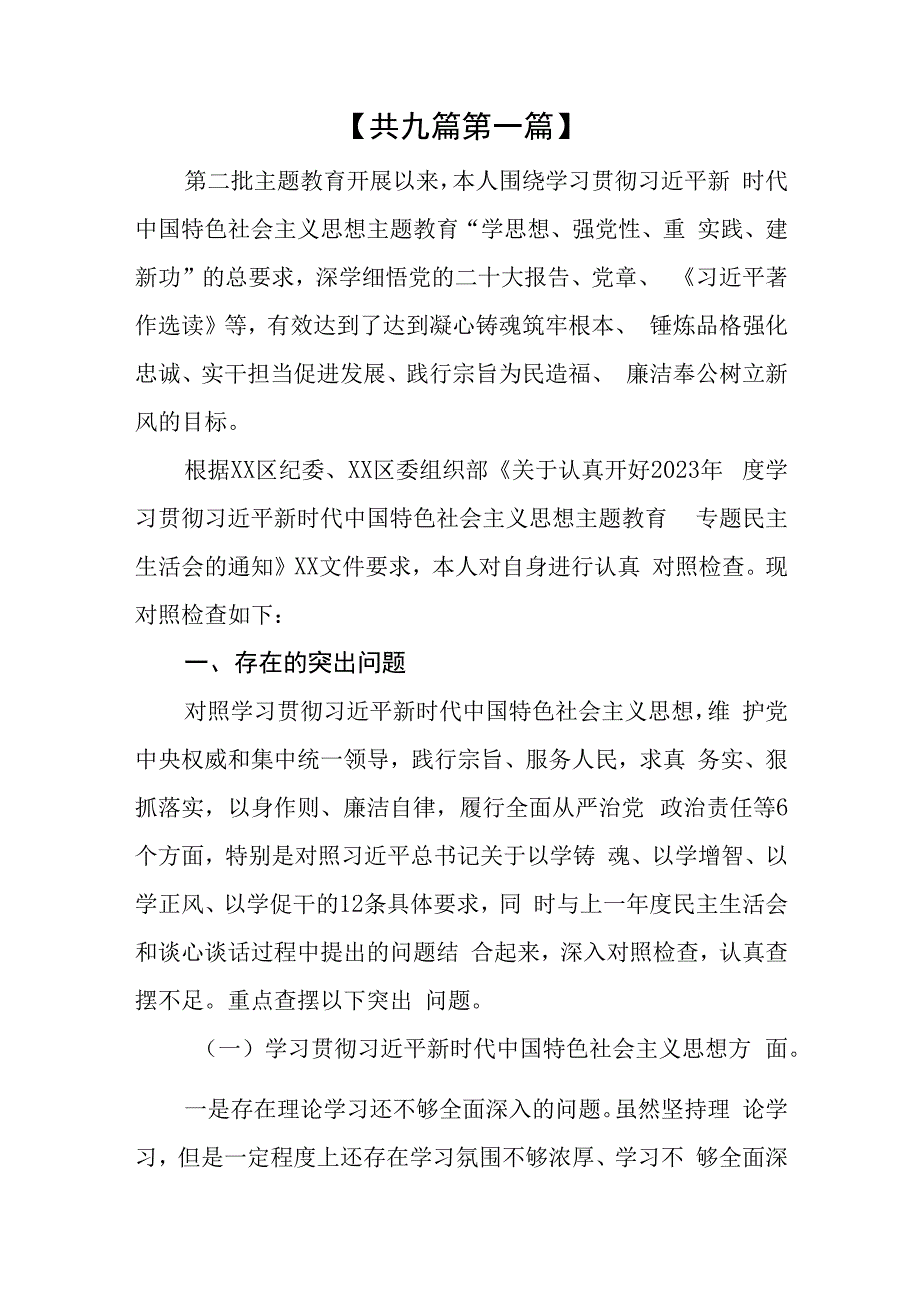 （9篇）2024对照六个方面存在的问题原因剖析整改措施（维护党中央权威和集中统一领导践行宗旨、服务人民求真务实、狠抓落实等六个方面）.docx_第2页